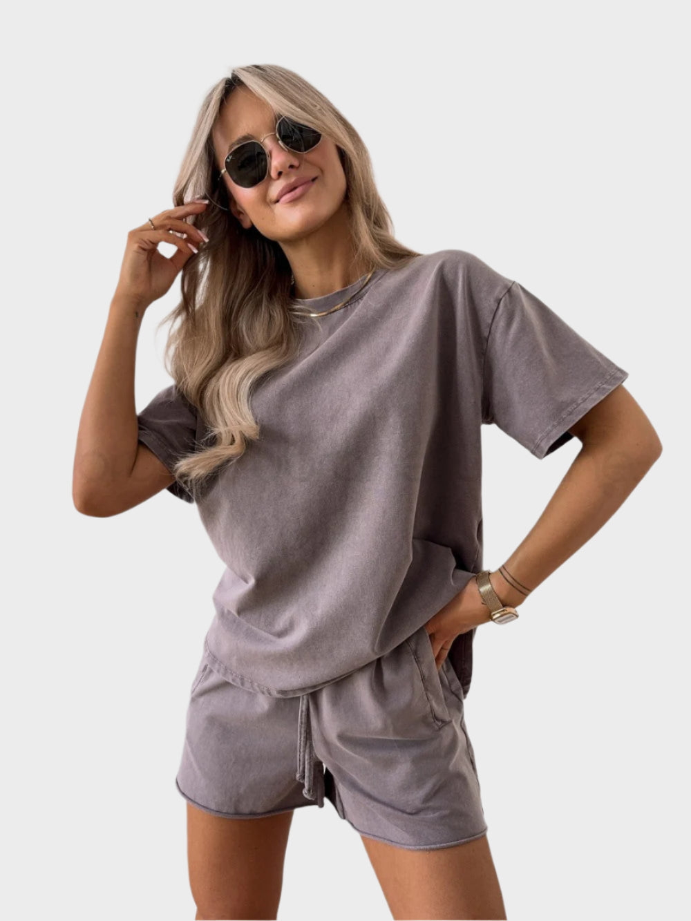 Swobodny zestaw z T-shirtem i spodniami jogger