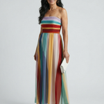 Serene | Sukienka maxi w jasne paski