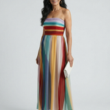 Serene | Sukienka maxi w jasne paski