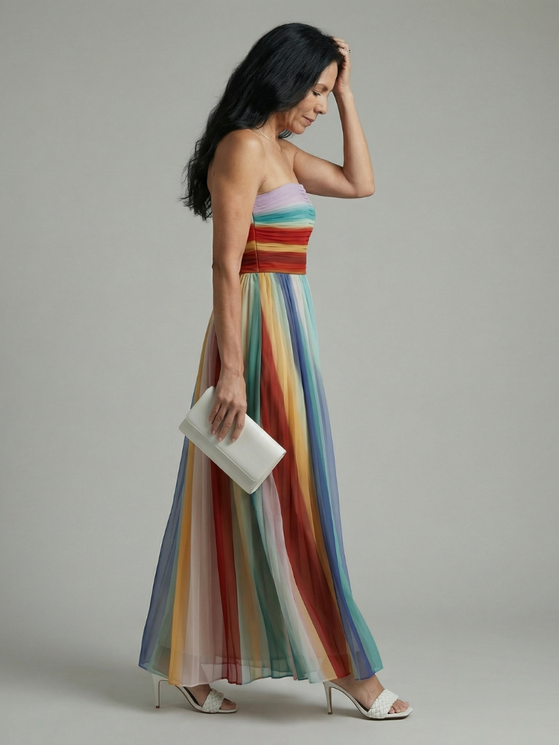 Serene | Sukienka maxi w jasne paski