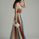 Serene | Sukienka maxi w jasne paski