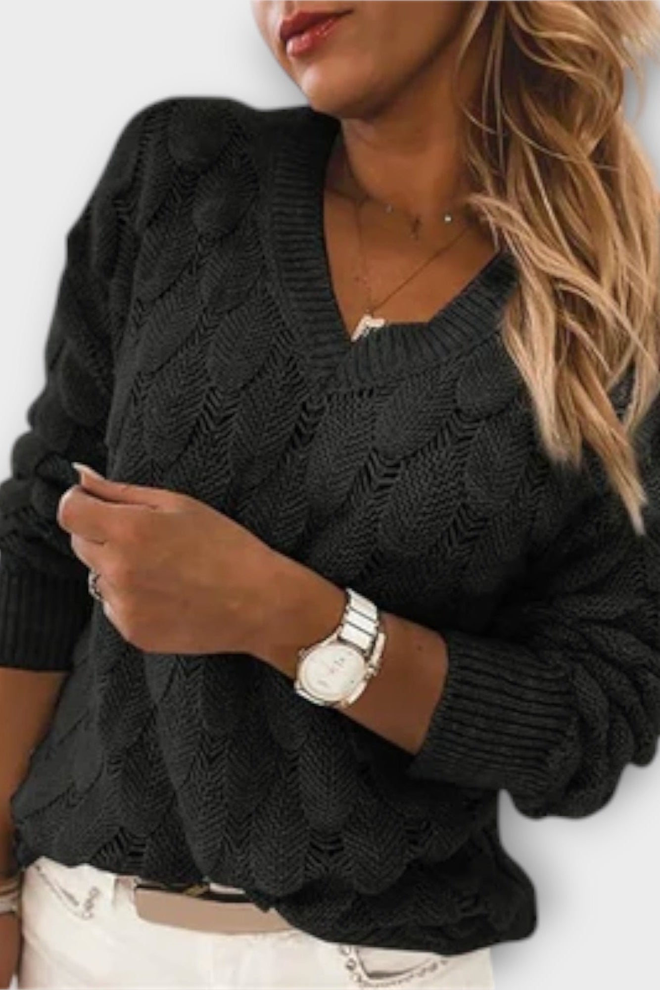 Agnes | Sweter z dekoltem w serek