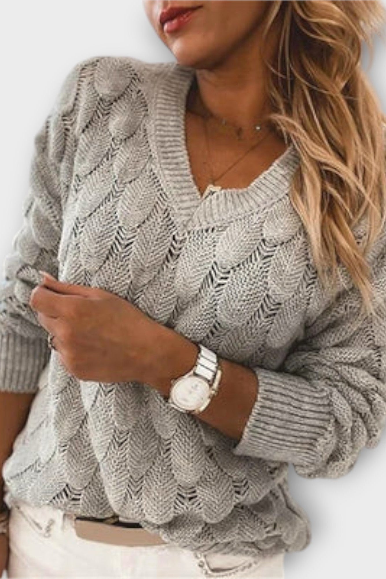 Agnes | Sweter z dekoltem w serek