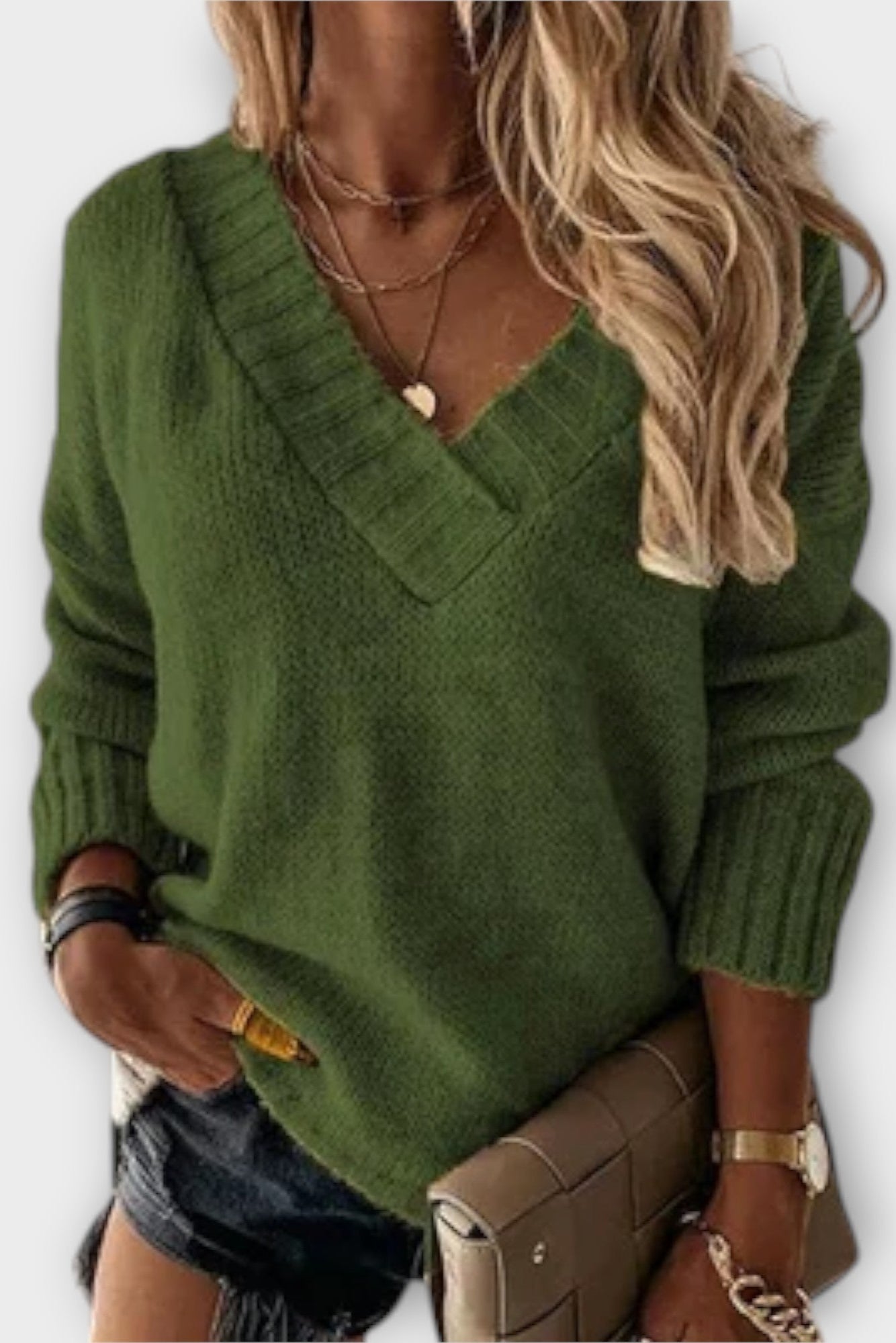 Anette | Sweter z dekoltem w serek