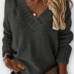 Anette | Sweter z dekoltem w serek