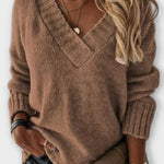 Anette | Sweter z dekoltem w serek