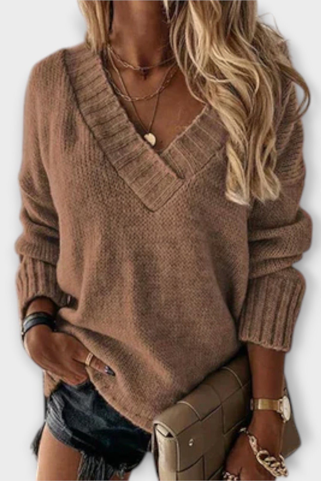 Anette | Sweter z dekoltem w serek