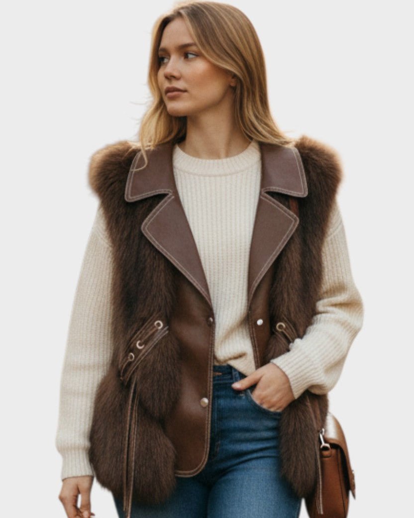Katrine | Elegancka skórzana kamizelka
