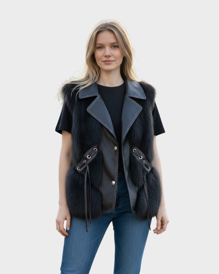 Katrine | Elegancka skórzana kamizelka