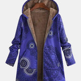 Luna | Bluza z kapturem z polaru w kolorze granatowym z motywem mandali
