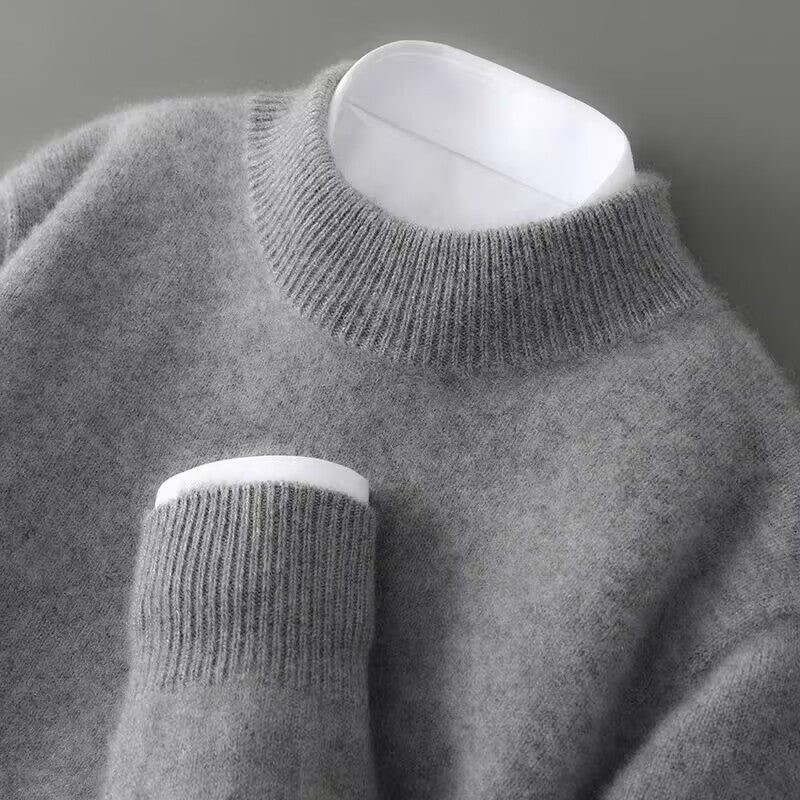 Miękki i wygodny sweter z okrągłym dekoltem – Miękki sweter z dzianiny z okrągłym dekoltem