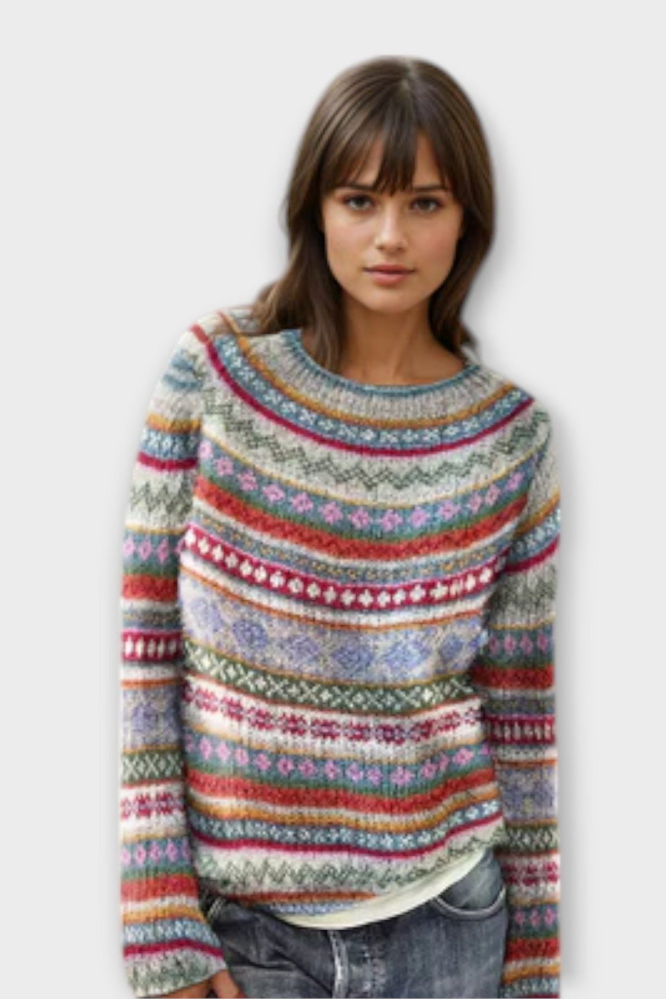 Malene | Sweter w stylu retro