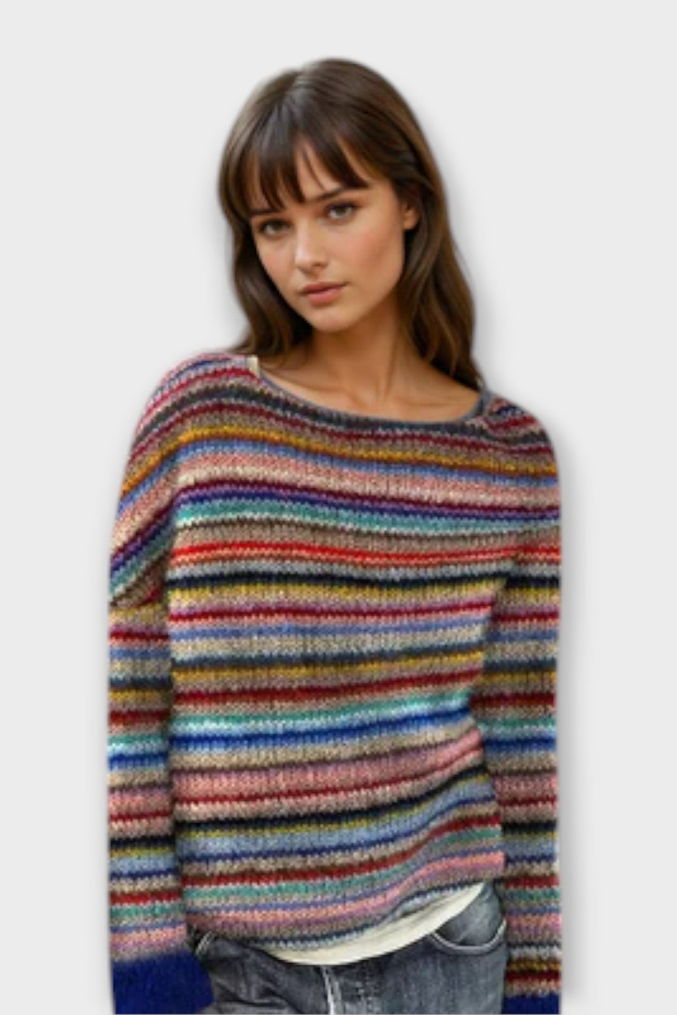 Malene | Sweter w stylu retro