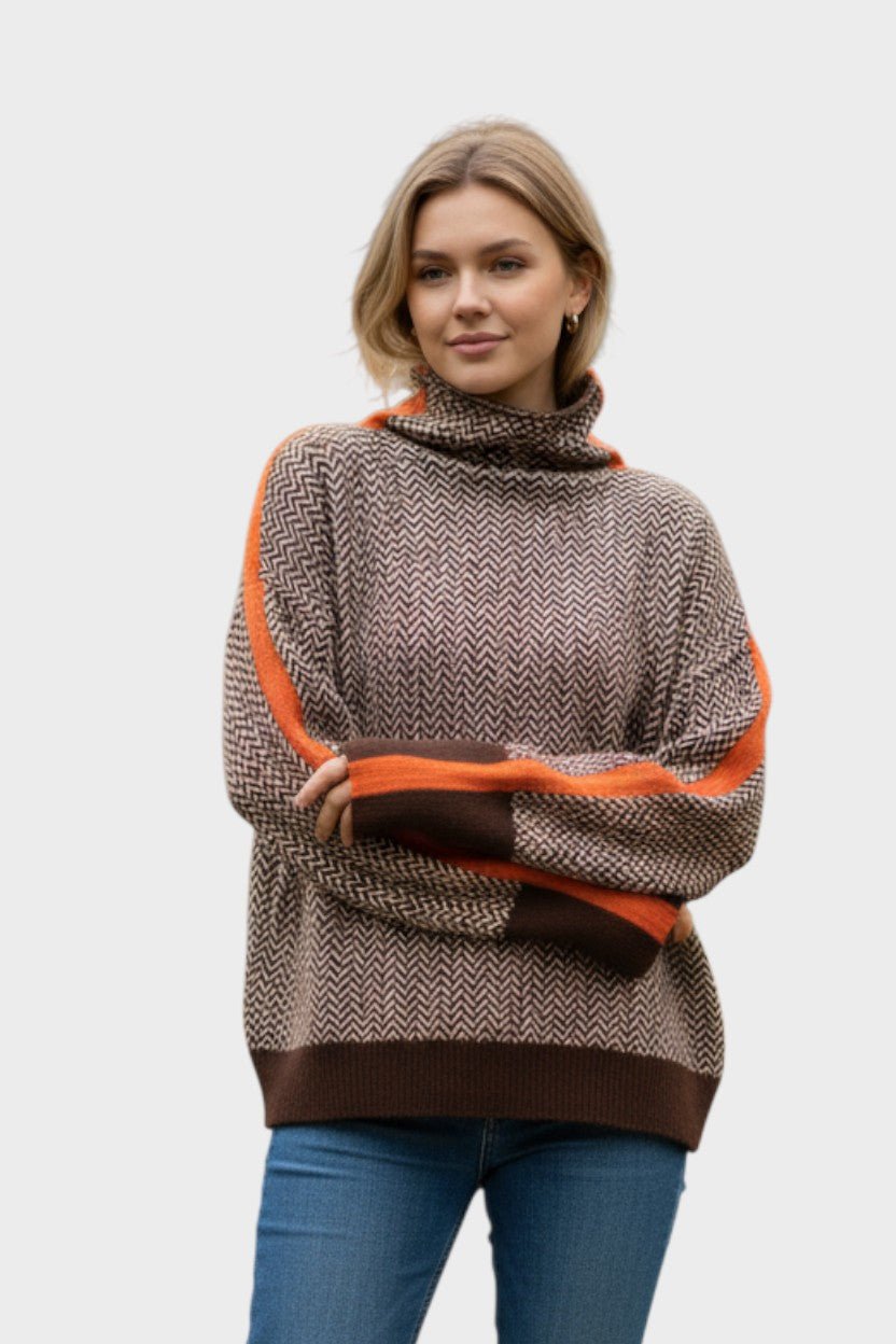 Marie | Sweter z wełny z wysokim kołnierzem