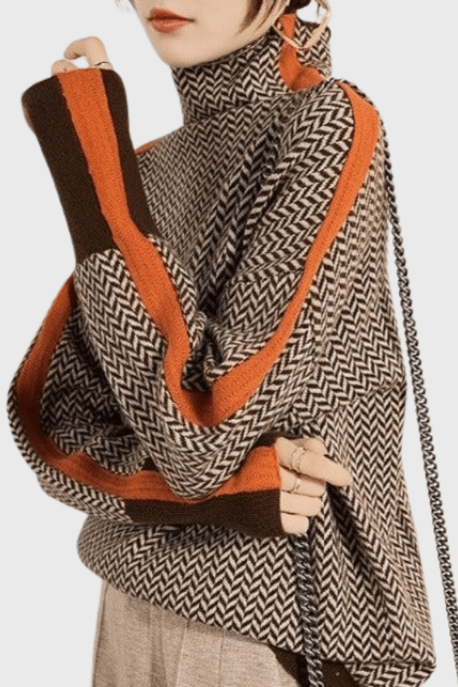 Marie | Sweter z wełny z wysokim kołnierzem