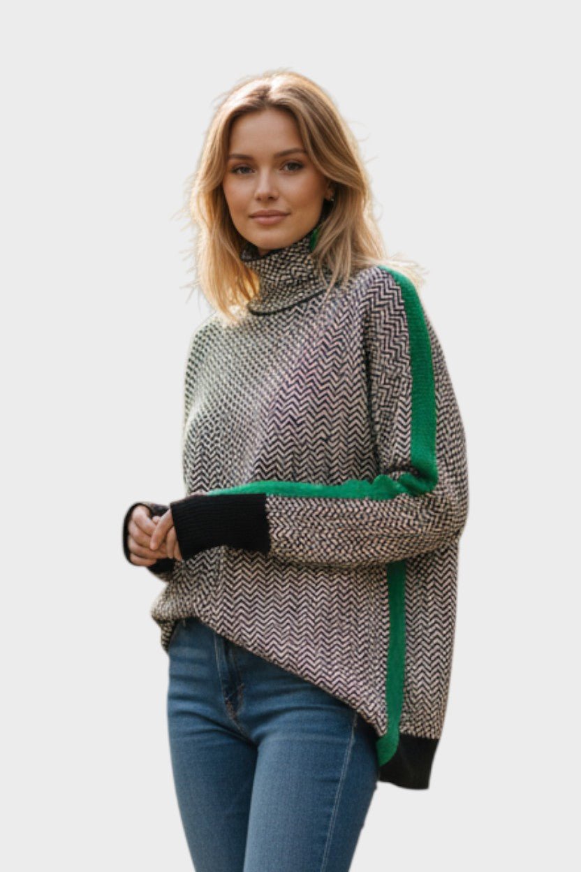 Marie | Sweter z wełny z wysokim kołnierzem