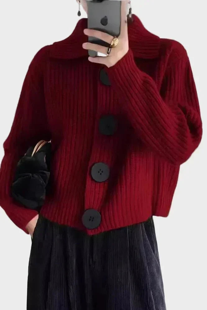 Mille | Czerwony sweter rozpinany
