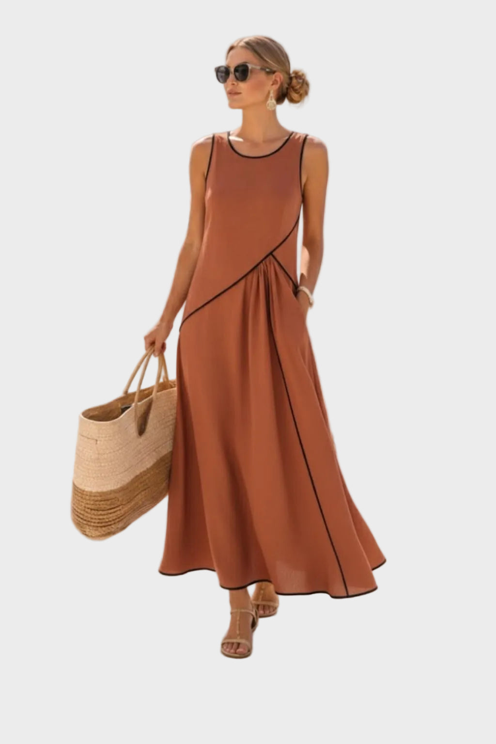 Maisy - Elegancka Sukienka Bez Rękawów