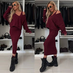 Senna | Zestaw z topem cold-shoulder i spódnicą midi