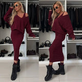 Senna | Zestaw z topem cold-shoulder i spódnicą midi