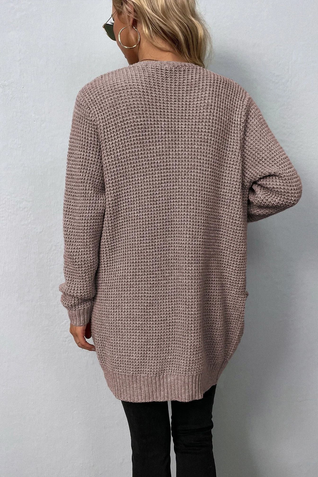 Różowy | Sweter rozpinany