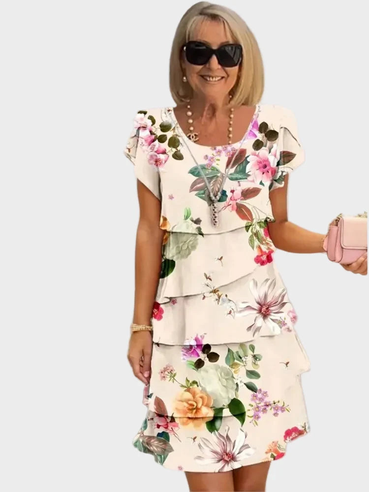 Camille – Elegancka, zwiewna sukienka z falbanami
