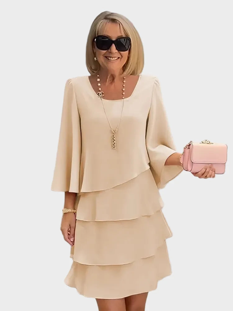 Élise – Elegancka sukienka o swobodnym kroju z falbanami