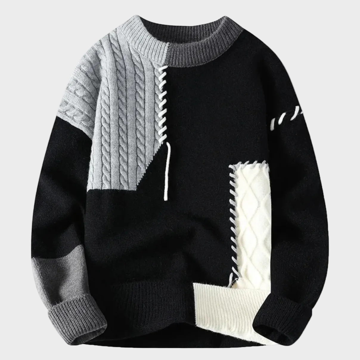 Tomasz | Sweter patchworkowy
