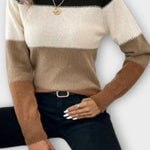 Vibeke | Sweter w paski z dzianiny