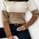 Vibeke | Sweter w paski z dzianiny