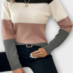 Vibeke | Sweter w paski z dzianiny