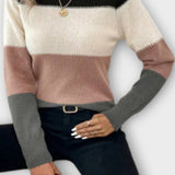 Vibeke | Sweter w paski z dzianiny