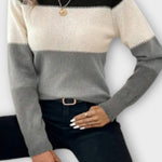 Vibeke | Sweter w paski z dzianiny