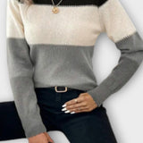 Vibeke | Sweter w paski z dzianiny