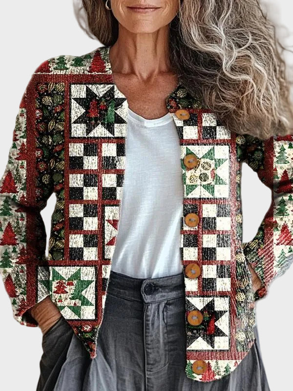 Everlyn™ - Sweter Świąteczny w Stylu Patchwork