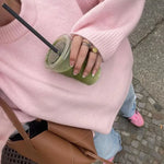 Élodie | Różowy Sweter z Długim Rękawem