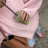 Élodie | Różowy Sweter z Długim Rękawem
