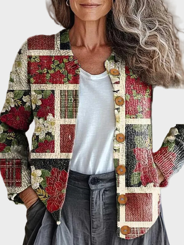 Frostine™ - Świąteczny Kardigan w Stylu Patchwork