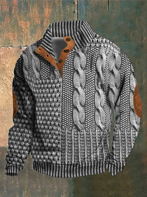 Męski sweter z dzianiny André Vintage – klasyczny sweter w stylu retro