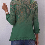 Aria | Kurtka boho z falbanami i nadrukiem paisley