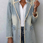 Hannah | Oversize Żakiet w Stylu Vintage z Surowymi Krawędziami