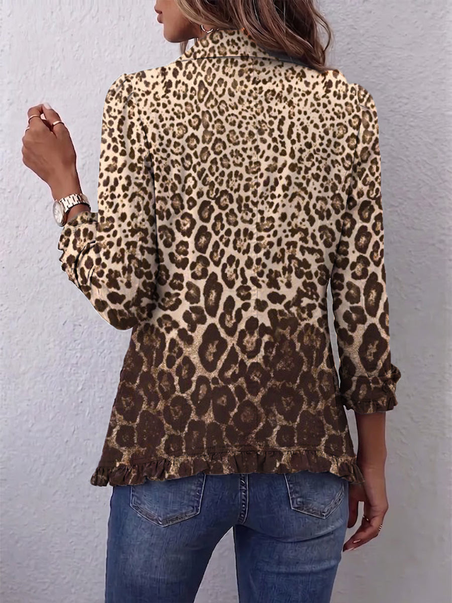 Abigail | Kurtka z falbanami w leopardzie