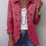 Camila | Kurtka z falbanami z nadrukiem paisley w stylu vintage