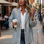Hannah | Oversize Żakiet w Stylu Vintage z Surowymi Krawędziami