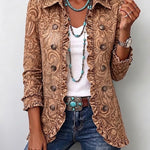 Madison | Kurtka vintage boho z falbanami i kwiatowym nadrukiem