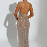 Sukienka maxi Petra – srebrny